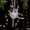 New Christmas Decoration Glitter Acrylic Ornament Transparent Snowflake Pendant for Xmas Tree Scene Decor Happy New Yeart