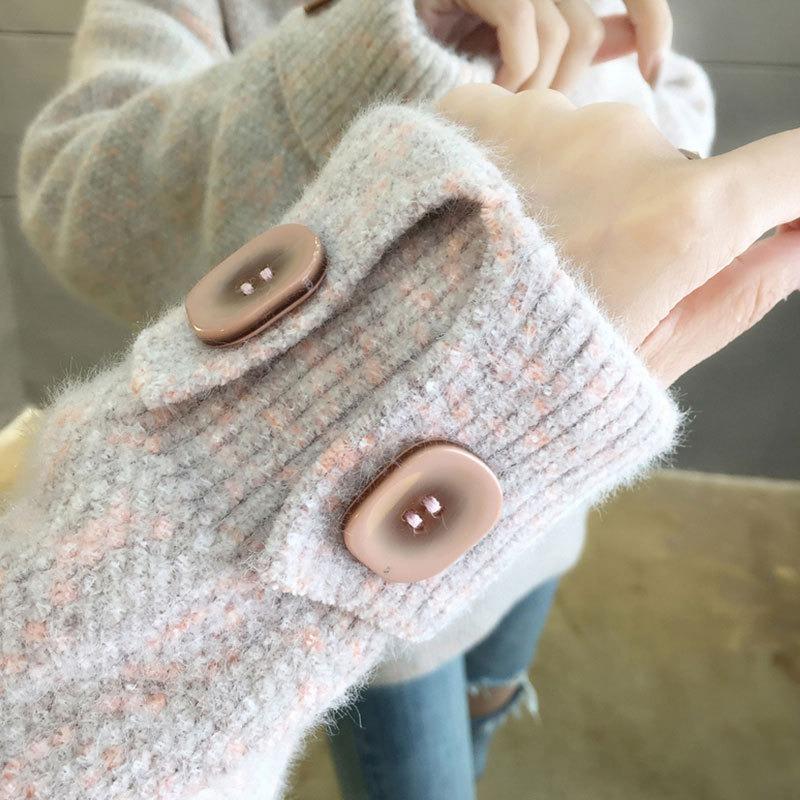Sweater Women's Autumn and Winter Thickened New Chenille Mink Fleece Loose Turtleneck Knitted Bottoming Shirt Women