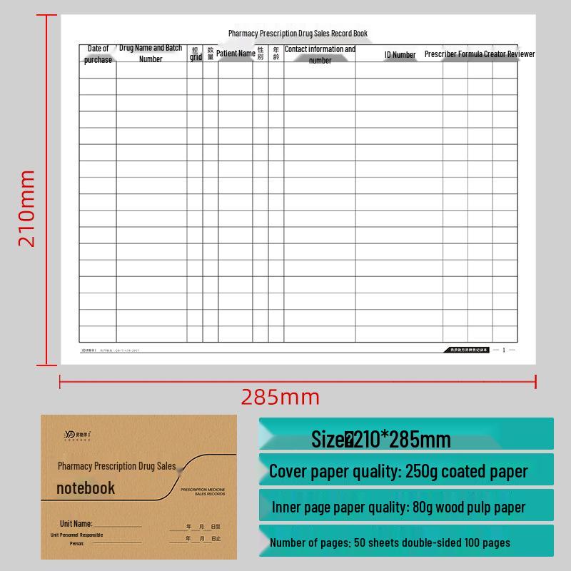 Customizable Prescription Sales & Inventory Ledger: Track Purchases, Sales, Accounting, & Missing Items