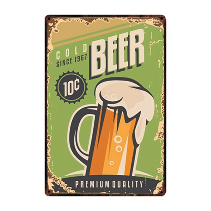 [ WellCraft ] Free Beer Tomorrow Ice Cold Beer Served Here Metal Sign Posters Art Vintage Mural Painting Custom Decor WW4