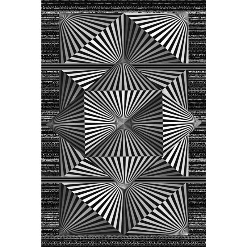 Stampe Poster con Illusioni Ottiche Astratte Per Soggiorno Decorazioni per la Casa Bianco e Nero Trippy Psichedelico Pittura su Tela Arte da Parete