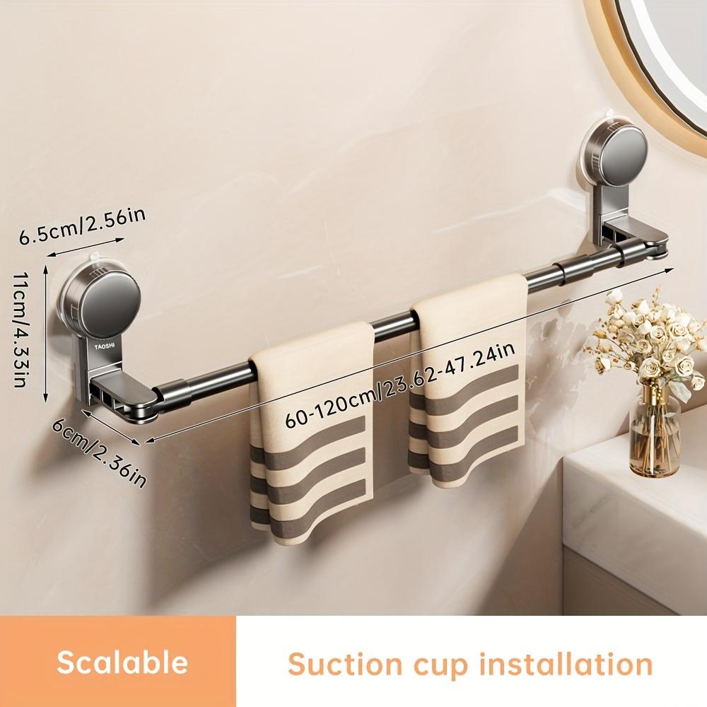 Retractable Towel Rack with Suction Cups That Leaves No Holes Or Marks, a Storage Rack for Kitchen Pot Lids , Made of Aluminum