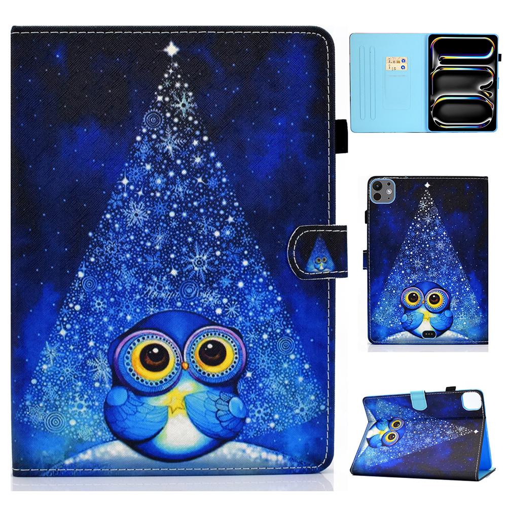 For iPad Pro 11 (2025)/11 (2024) Case PU Leather+TPU Tablet Protective Cover Pattern Printing Full Protection Shell
