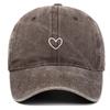 Vintage Korean Style Thin-Brim Heart Embroidery Baseball Cap - Unisex Spring/Summer Fashion