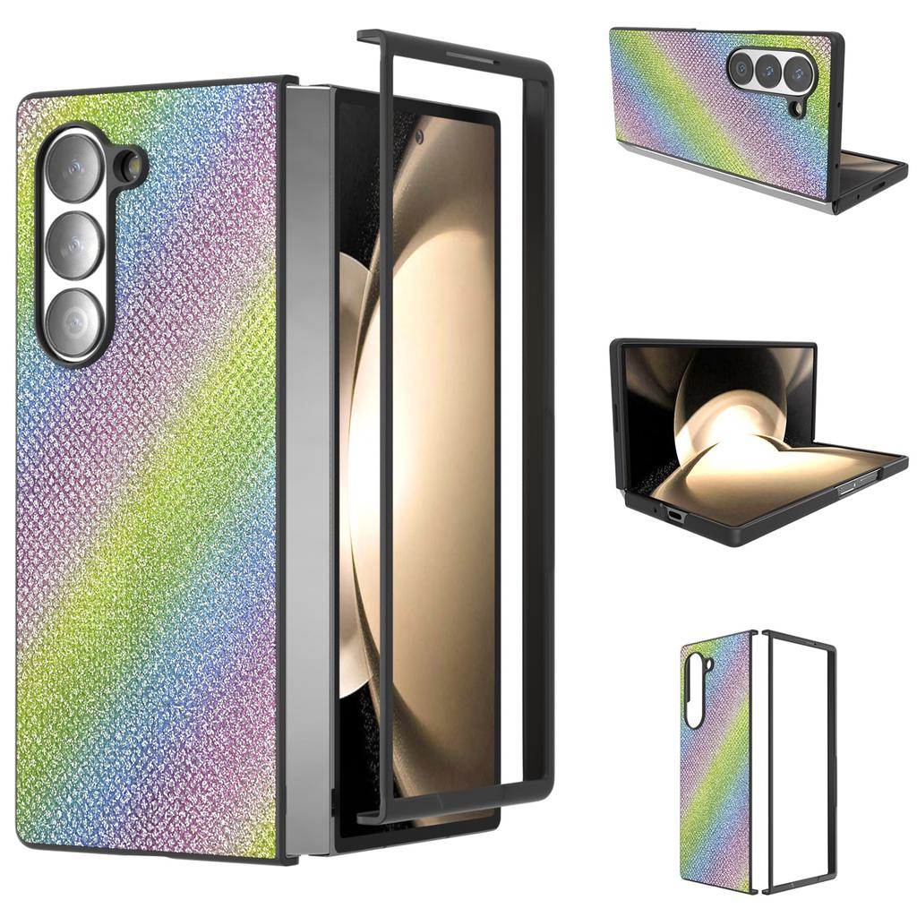 For Samsung Galaxy Z Fold6 5G Case Rhinestone Texture PU+PC Phone Cover
