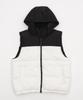 WEGO Puffer Cold Weather Clothing with Size White Men's 2-Way Vest, Outerwear, Hood, Streetwear, Outdoor, Gift, Fall/Winter Clothing, M,