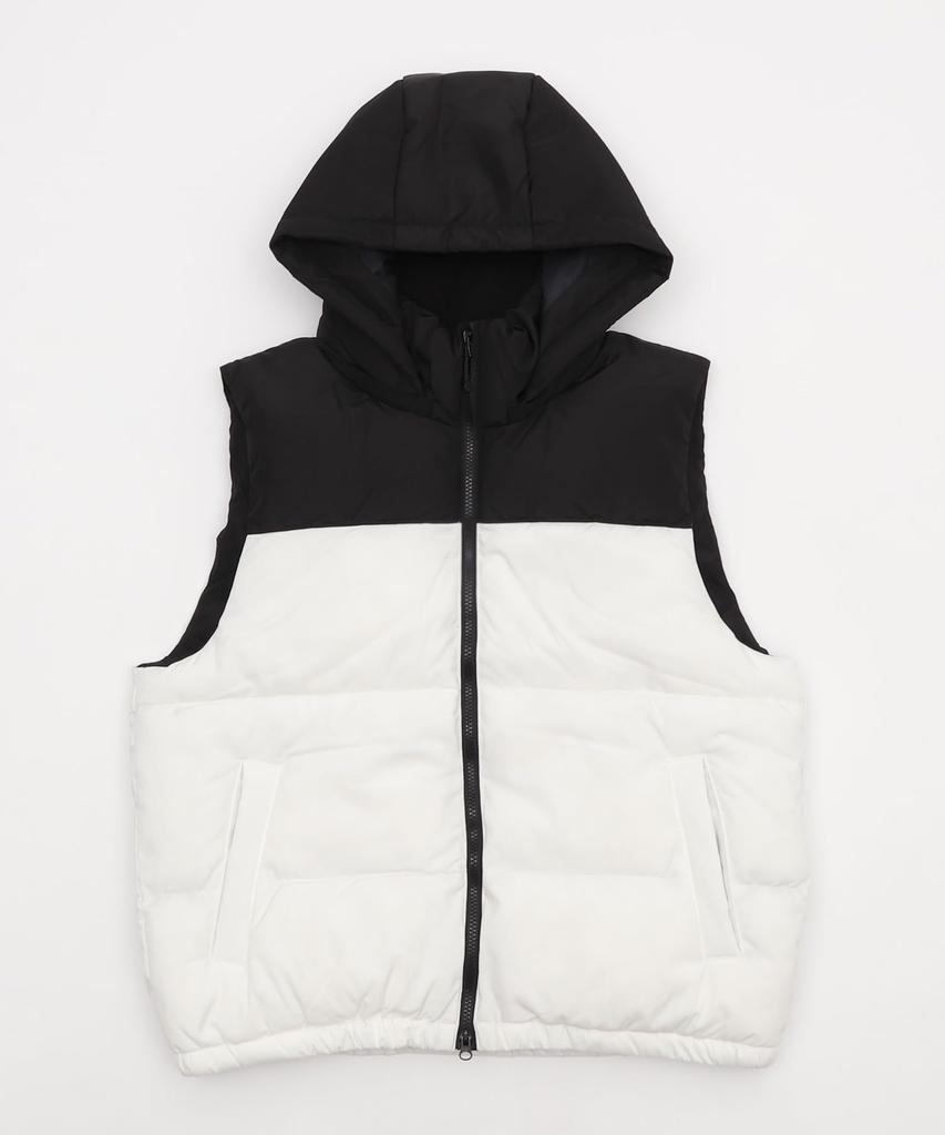 WEGO Puffer Cold Weather Clothing with Size White Men's 2-Way Vest, Outerwear, Hood, Streetwear, Outdoor, Gift, Fall/Winter Clothing, M,