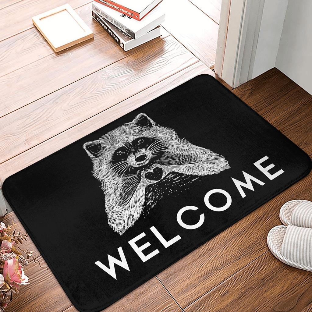 Funny Opposable Thumbs Raccoon Doormat Mat Anti-Slip Racoon Panda Bath Kitchen Balcony Rug Carpet 40*60cm