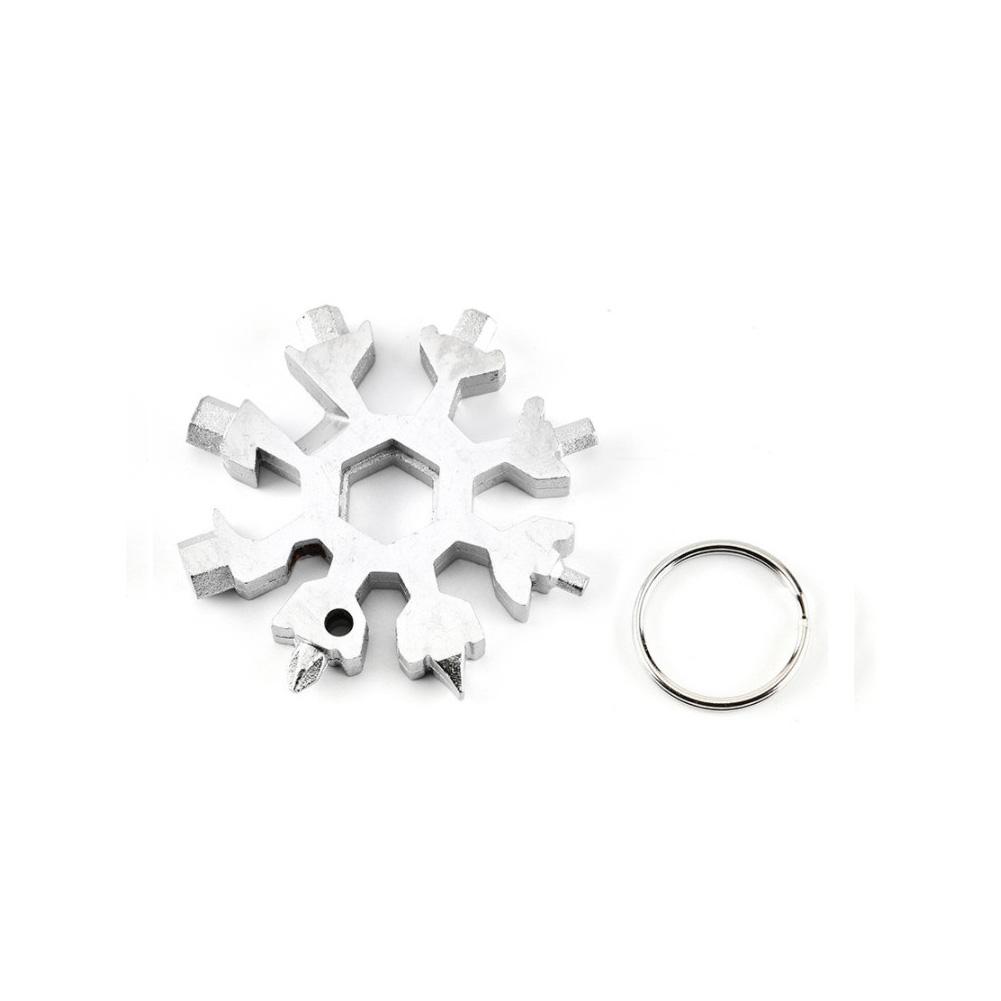 18 In 1 Stainless Steel Snowflake Multi tool Keychain Hand Outdoor Tools