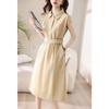 French-Style Short-Sleeve Polo Collar Shirt Dress with Lace-Up High-Waist Midi Skirt 2023 Spring/Summer Collection
