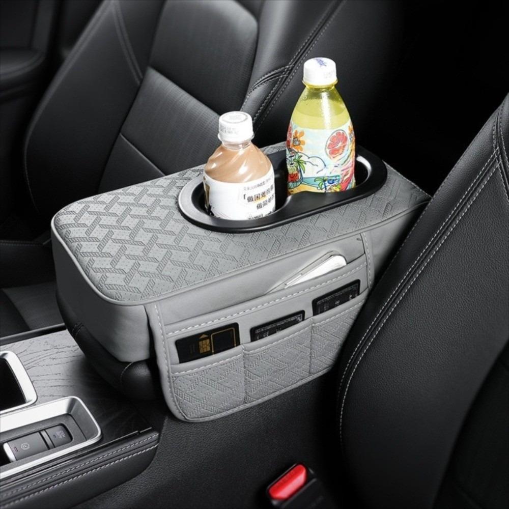 

with 2 Side Pockets Car Armrest Box Cover Universal Armrest Heightening Pad Cards