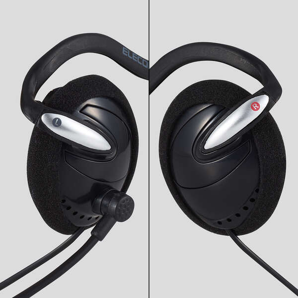 ELECOM Neckband Perfect for Online and Voice Easy To Wear Without Worrying About Your Headset, Type, Gaming, Meetings, Chat Hairstyle HS-NB03STBK