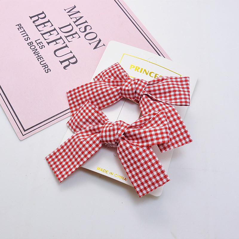 2 Pieces of Children's Hair Clip with Bowknot, Suitable for Little Girls and Primary School Students, Plaid Pattern Hair Accesso