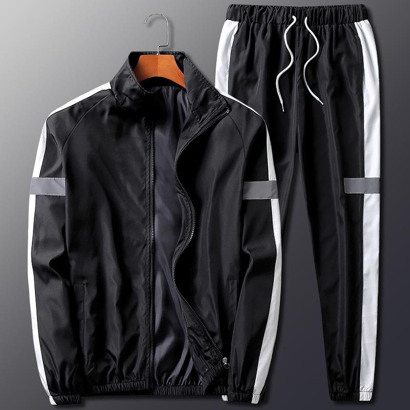 Men's Outdoor Casual Sports Suit with Stand-up Collar - Customizable Team Uniform for Spring and Autumn