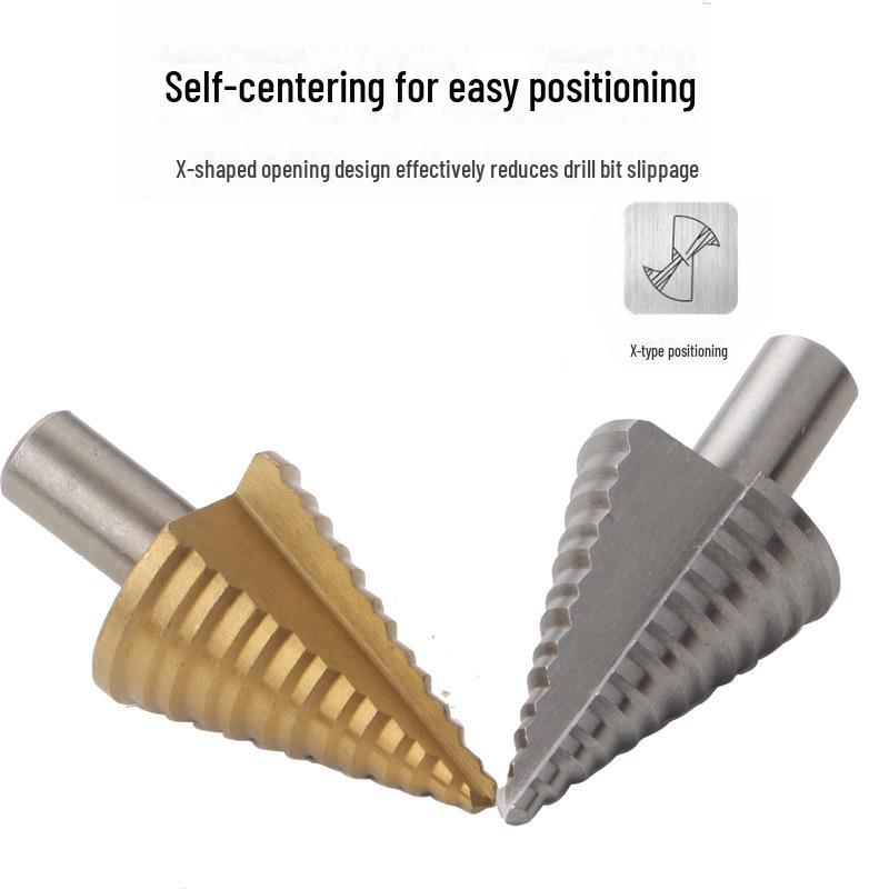 5-35mm Titanová/Přírodní barva Rychlořezná ocel Stupňovitý vrták pro Zpracování dřeva a Kovu.