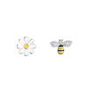 925 Silver Bee Flower Earrings Women Simple Wedding Jewelry Accessories