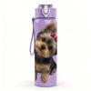 1PC Small Yorkie Puppy Headshot 750ml Color Plastic Sports Water Bottle Leakproof Flip Straw Lid Suitable for Sports Office Home Use