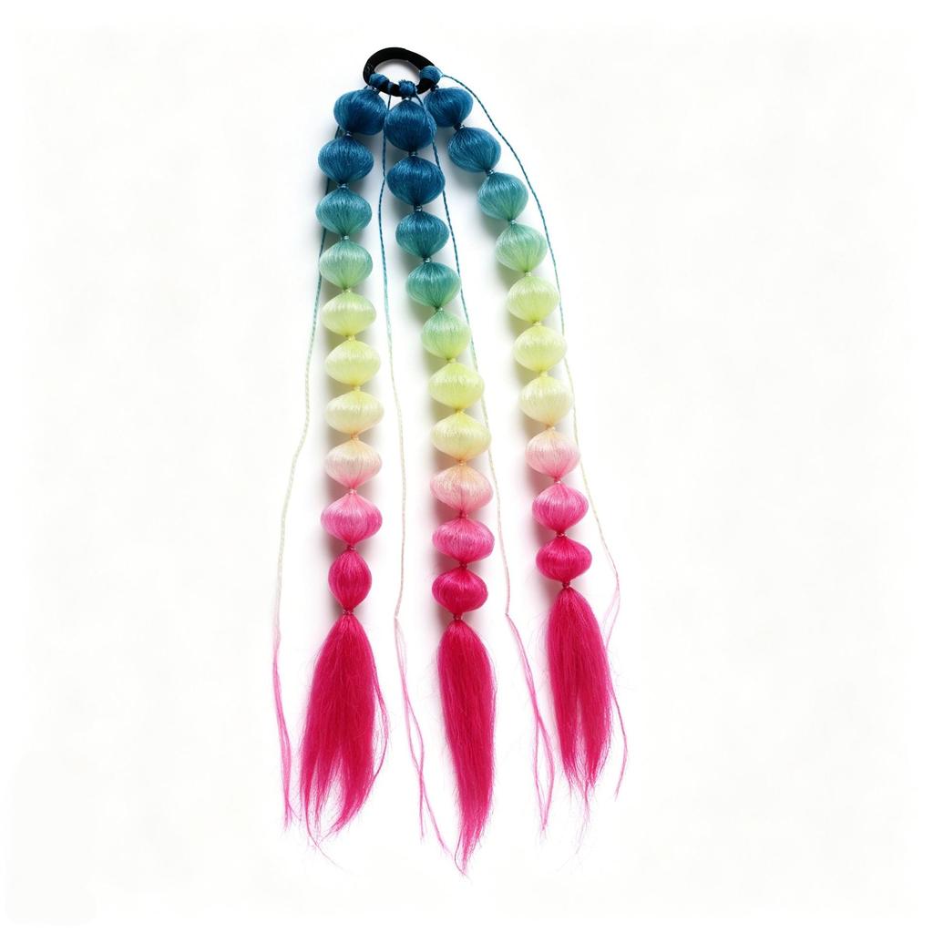 Lantern Braid Long Bubble Ponytail Wig - Fashionable Women's Street Style