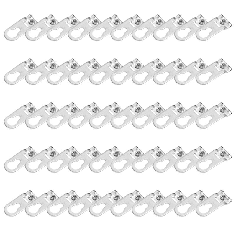 

50pcs Sturdy Aluminum Alloy Picture Frame Mounting Hooks With Screws Ideal For Hanging Art In Living Room Or Gallery