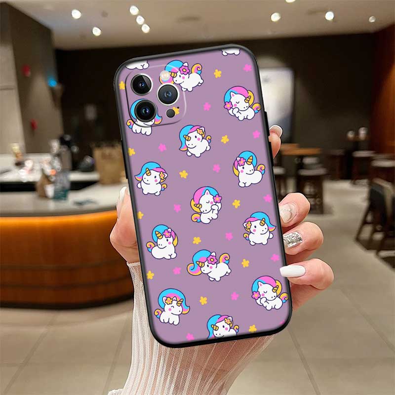 RE17 Cartoon Unicorn Phone Case for Samsung Galaxy S20 S21 S22 Ultra FE + Plus A21S A22 A24 A25 A26 A30 A30S A31