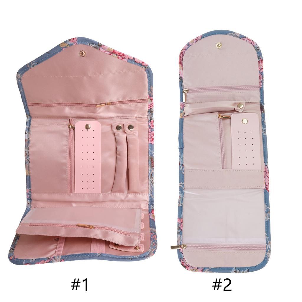 Elegant Jewelry Pouch with Multiple Pockets Large Capacity Foldable Bag for Women Fashion Accessories Storage Container