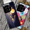 For OnePlus 12R 5G/Ace 3 5G Case Stylish Pattern PC+TPU+Tempered Glass Cell Phone Cover