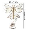 Christmas Tree Topper Lighted Glitter Angel Tree Decor for Indoor Battery Operated Figurines Holiday Decor for Garden Events