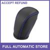 Auto Gear Shift Lever Cover for Volkswagen Atlas 2018- Black Blue Stitches
