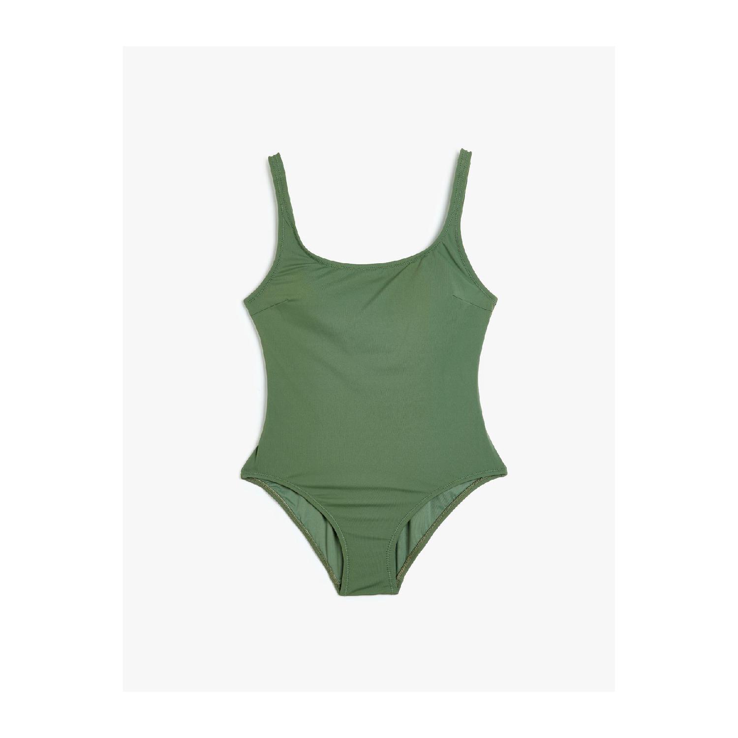 

Basic Swimsuit U Neck Slim Fit Lined Padded 38 зелений