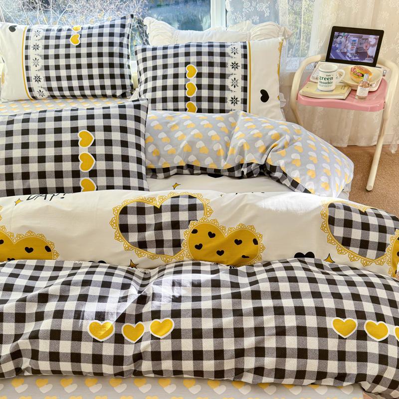 High Quality 100% Cotton Fabric Small Fresh Printed Duvet Cover 200x230 Bedding 1 Single/Double Bed Breathable and Skin Friendly