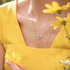 Floral Flower Necklace, Elegant Pastoral Exquisite Pendant, Lady'S Daily Matching Jewelry Woman