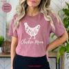 Floral Chicken Mom T Shirt Cute Mama Mothers Day Unisexs Lover For Farm Vintage Unisex Designer Clothes Graphic Casual
