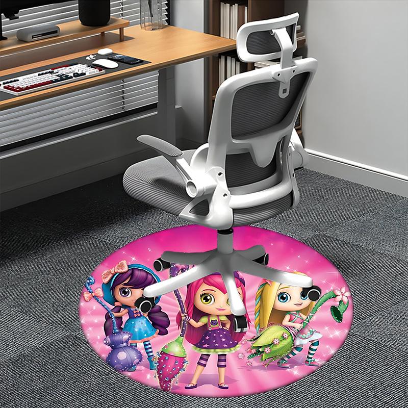 

Fairy Tale Characters,Fantasy Friends Chair mat Round Rug Office carpet, Machine Washable, Non slip, Suitable for Living Rooms, Bedrooms 80cm