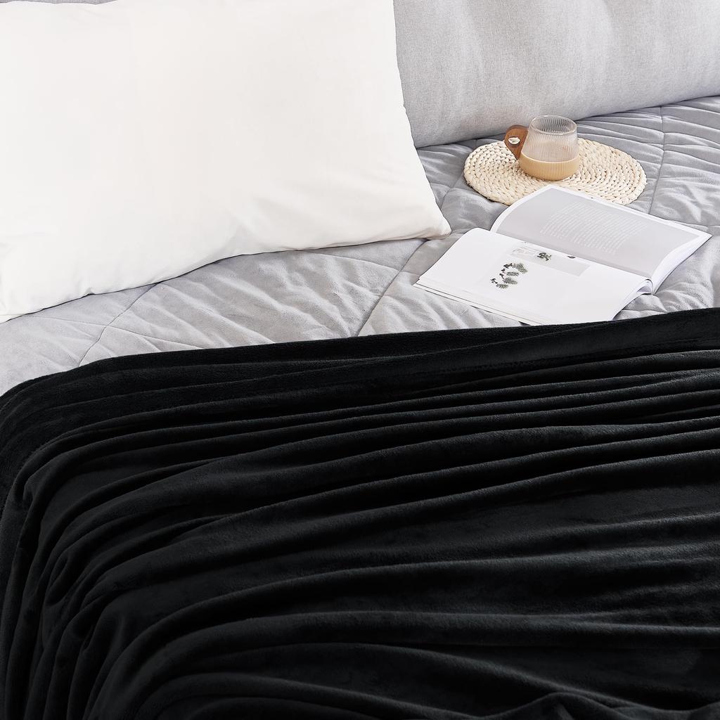 NICETOWN All Weather Blanket Comforter Winter Blanket Flannel Garzeket Single Throw All Seasons Futon Taoru Black 180200cm