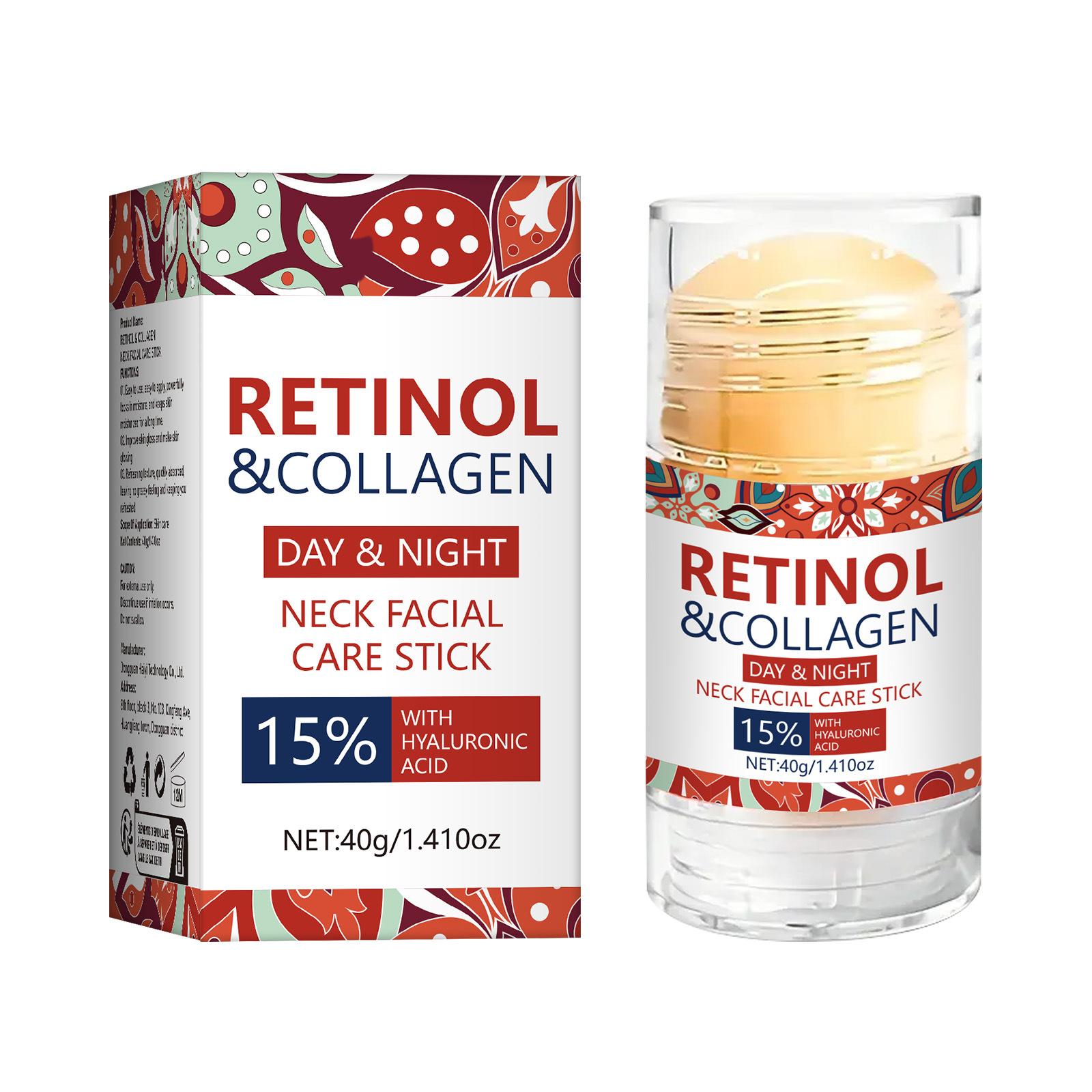 

40 г Ретинол и коллаген Дневной и Ночной Карандаш для Ухода За Лицом и Шеей Глубоко Увлажняющий Укрепляющий Кожа и Борьба с Морщинами Для Ежедневного Ухода За Кожей Лица 1PCS