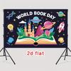 2D Open Book Fantasy Backdrop World Book Day Classroom Background