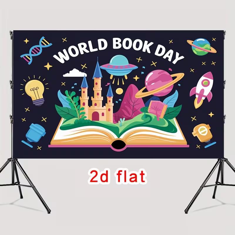2D Open Book Fantasy Backdrop World Book Day Classroom Background