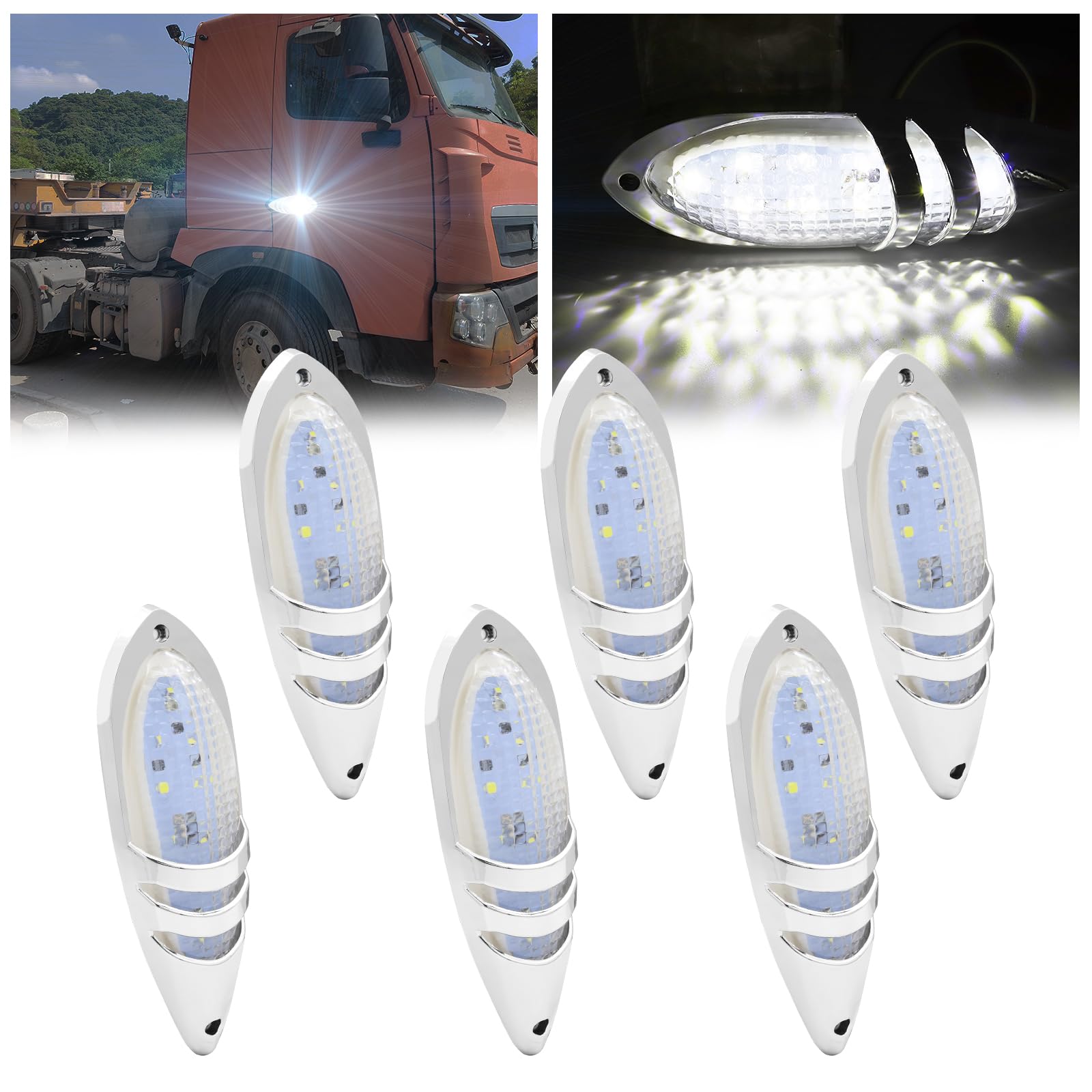 

Ygmylandbb Large Mouse Marker Lamp LED Side Marker Cab Marker Car Width Light Side Six белый