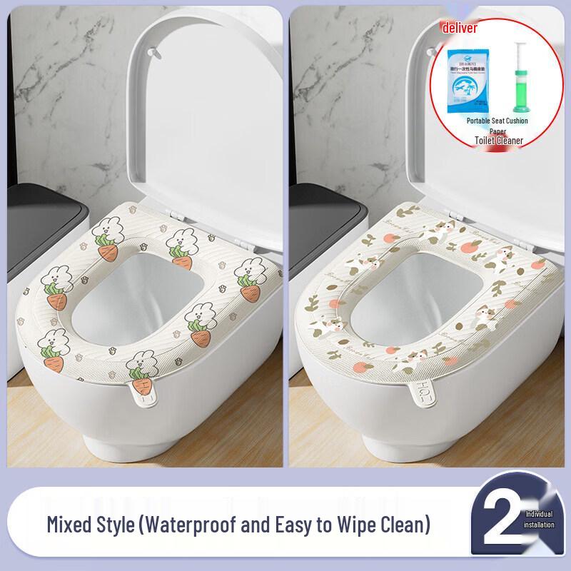 LIEI Waterproof Thickened Adhesive Toilet Seat Cushion