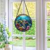 Sea Turtles Stained Window Hanging, 11.81 in Large Acrylic Suncatcher Window Panel Double-Sided Marine Animals Wall Decor for Cafe Home, Gift for