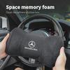 Car Seat Suede Memory Cotton Neck Pillow Headrest For Mercedes Benz AMG W205 C300 W203 W206 W108 W124 W126 W140 W168 GLA GLB GLC FV1