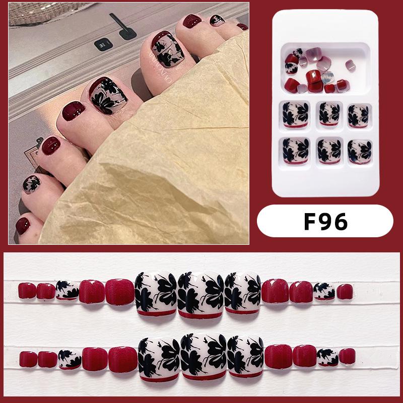 

Черные наклейки для ногтей с красными листьями в стиле инфлюенсера Xiaohongshu.