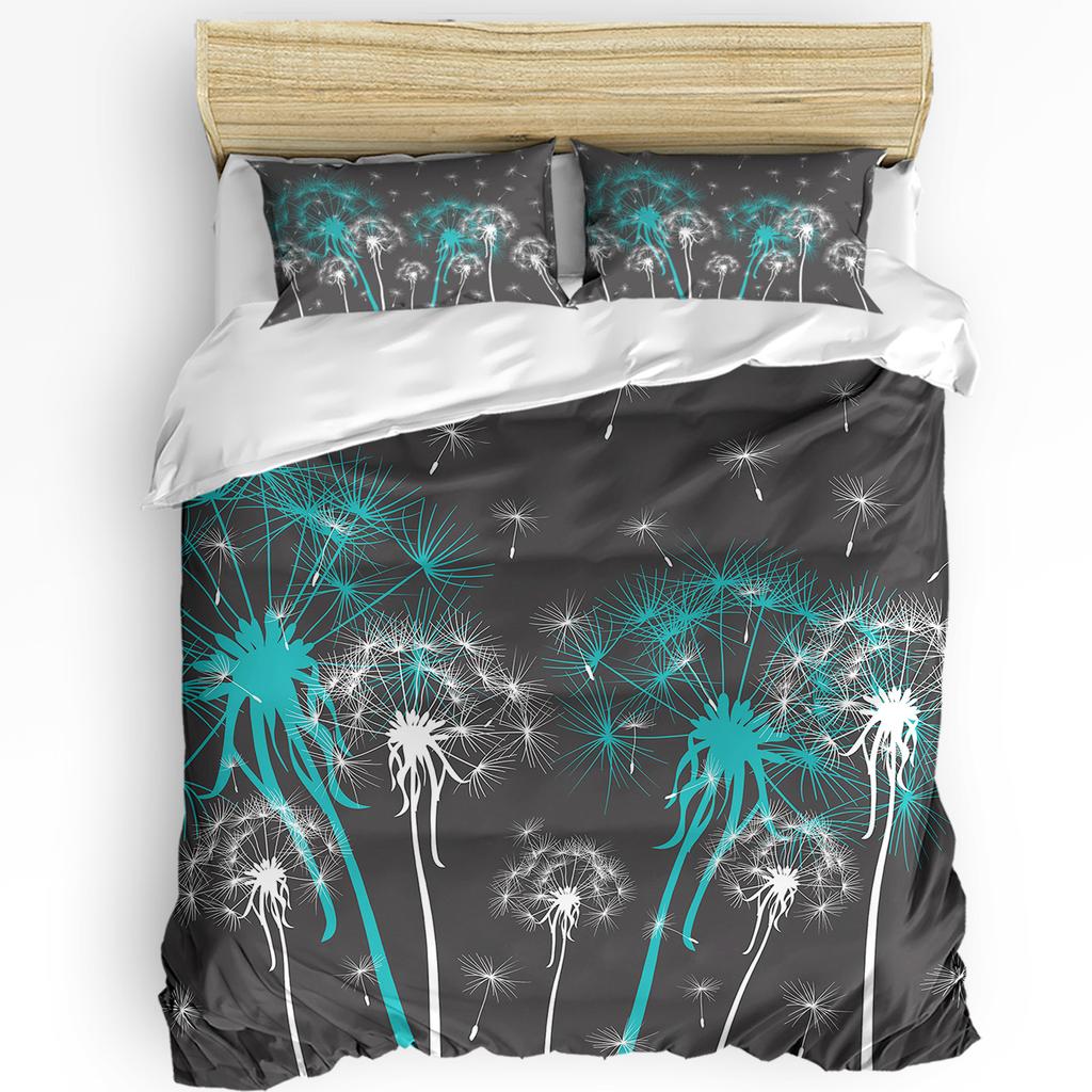Black And White Dandelion Plant Duvet Cover With Pillow Case Custom 3pcs Bedding Set Quilt Cover Double Bed Home Textile