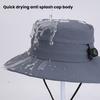 Fisherman Hat Adjustable Size Wide Brim Quick Drying Bucket Hat with Compass Design Foldable Outdoor Sun Protection Hat