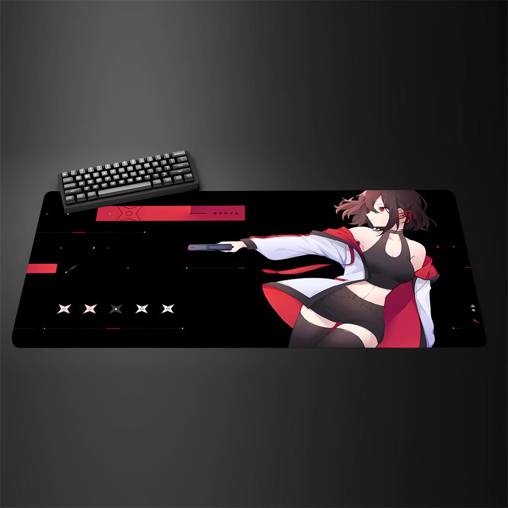 YUki Aim Gaming Mouse Pad NonSlip Mouse Mat Kazemi Anime Large Mousepad Gamer Professional Computer Big Desk Pads Keyboard Mat