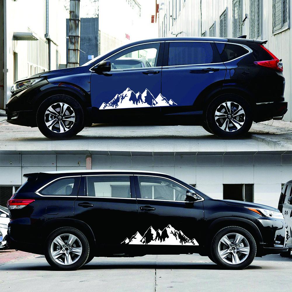 3 Stück Schwarzer Auto Seitenkarosserie Aufkleber 4x4 Offroad Grafik Vinyl Abziehbild Wasserdicht