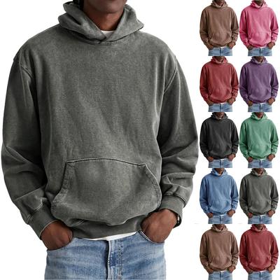 Men Hooded Pullover With Pocket Long Sleeve Fleece Sweatshirt Workout Tops Fall Fashion Hoodie