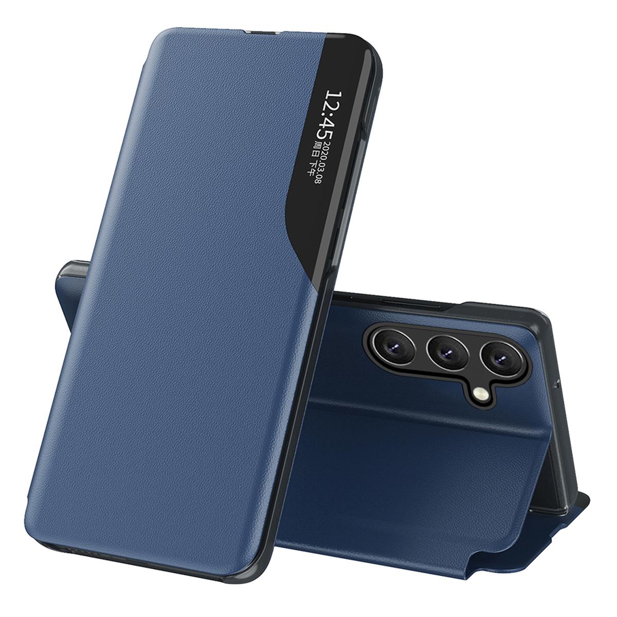 

For Samsung Galaxy M34 5G/F34 5G Case View Window PU Leather Stand Phone Cover Sapphire
