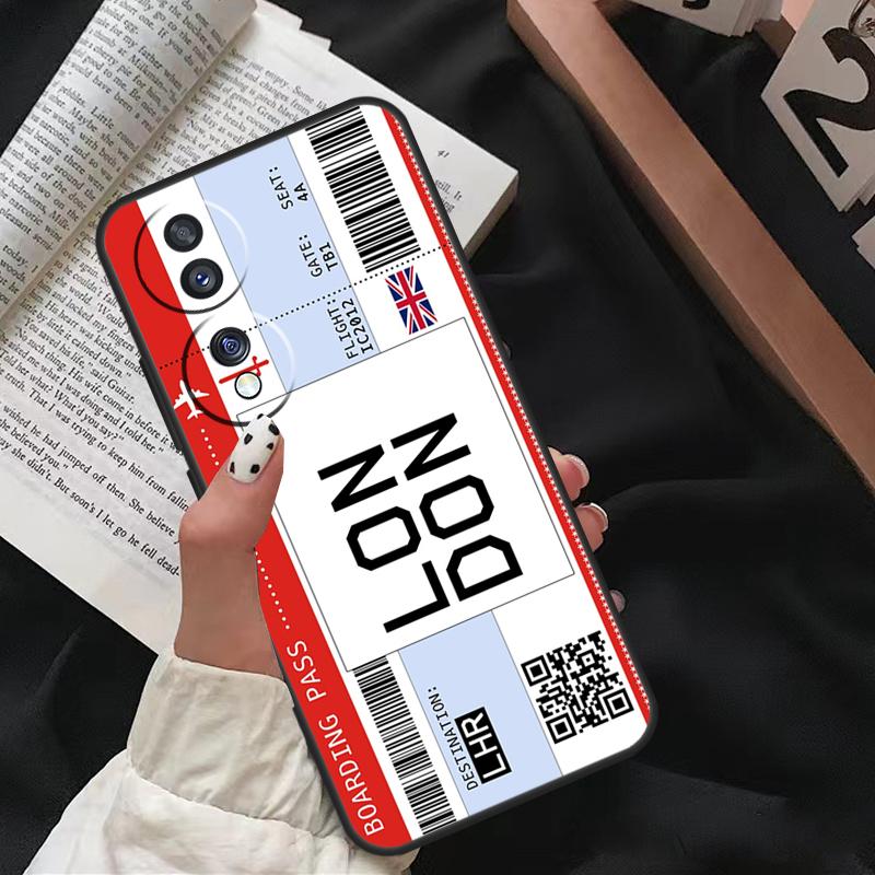 Boarding Pass Ticket For Honor Magic 8 6 7 Pro Case For Honor X9d X9c X9b X9a X8c X8b 200 400 50 70 90 Lite Win RT