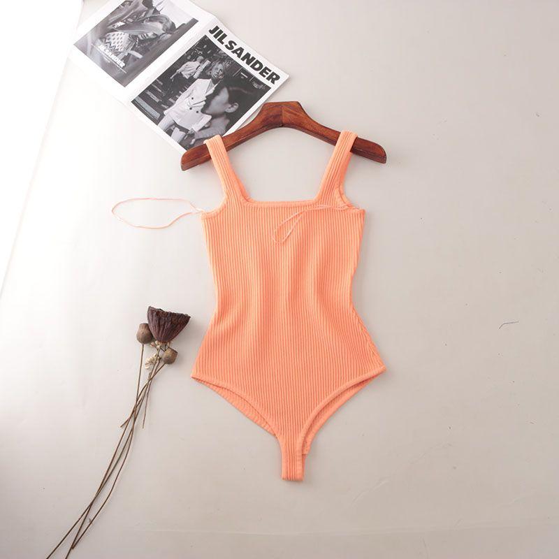 Western Style High-Fixed Rib Square Collar Pure Desire Positioning Clothing Foreign Trade Original Order Slim fit Briefs Sexy One-Piece Vest